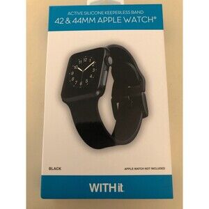 Apple‎ Watch Band Withit 42 & 44 mm Black Silicone Watch Band New in Box